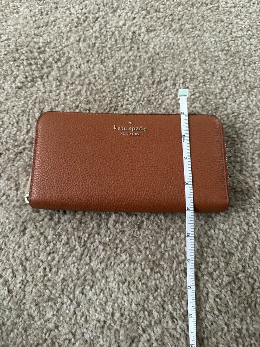 kate spade brown pebbled leather zip-around wallet - Picture 4 of 10